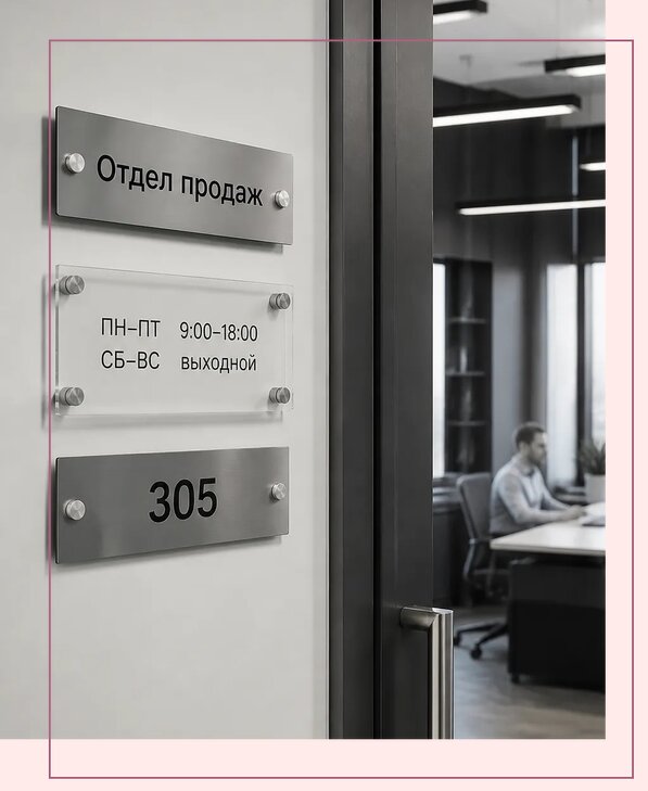 Офисные таблички на дверь в Амурске по цене от 5063 р. | Аванза-Мрс